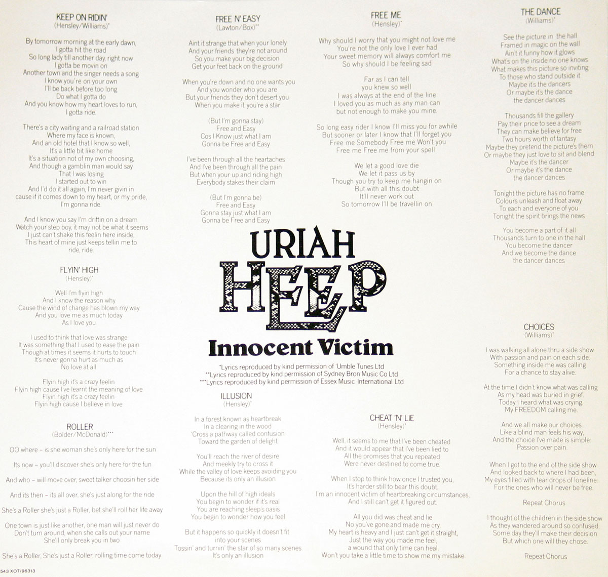 High Resolution Photos of uriah heep innocent victim swiss 